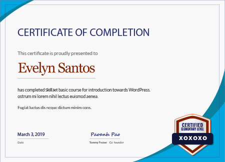 About Me certificate 03